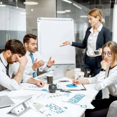 Group of Exhausted Employees at Work Highlighting the Need for Sleep Presentation